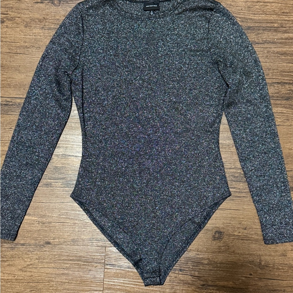Who What Wear Metallic Gray Sweater